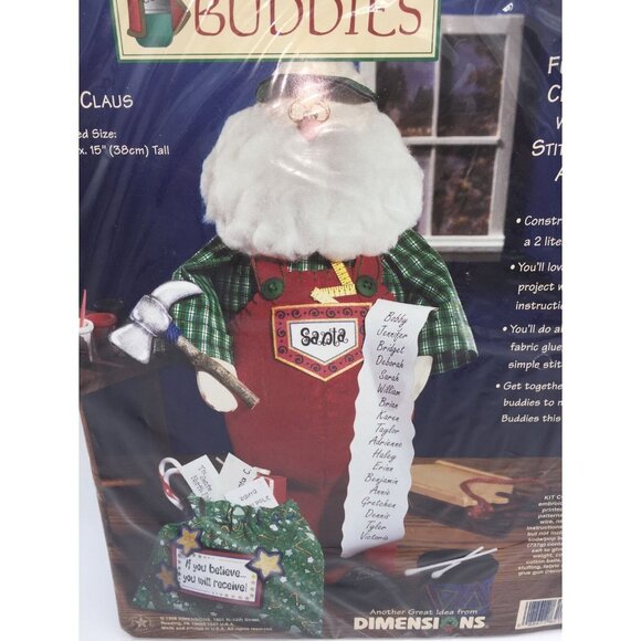 Vintage Dimensions Bottle Buddies Felt Craft Kit 18098 Mr Claus Santa 1996 - Picture 10 of 11